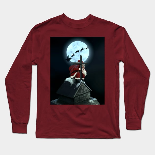 Santas stolen Christmas Long Sleeve T-Shirt by SanskaransART